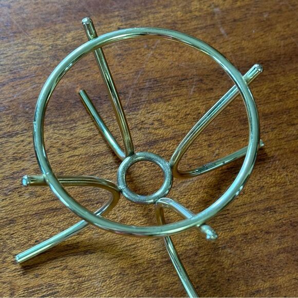 PARTYLITE Diamond Solitaire Shaped 24% Lead Crystal Candle Holder Gold Stand - Picture 8 of 10